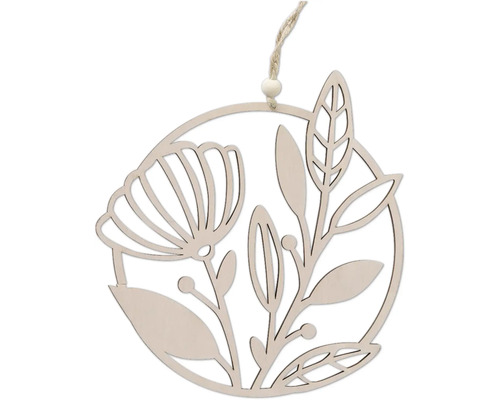 Fleur décorative en bois à suspendre