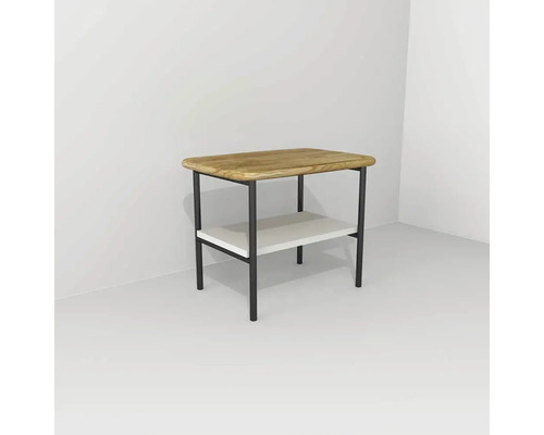 Tabouret avec 1 plateau Devo Oval LxHxP 50x39.6x35 cm blanc/chêne/noir