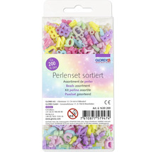 Sortiertes Perlenset mit Buchstaben in transparenter Verpackung