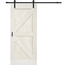 Porte coulissante en bois avec ferrures