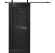 Porte coulissante en bois avec ferrures