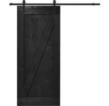 Porte coulissante en bois avec ferrures