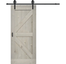 Porte coulissante en bois avec kit de ferrures