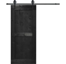 Porte coulissante en bois avec ferrures