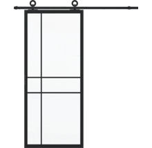 Pertura Schiebetür Komplett-Set Jarn 06 Satin 1000x2150 mm inkl. Laufschiene mit Rad,Griff-Set