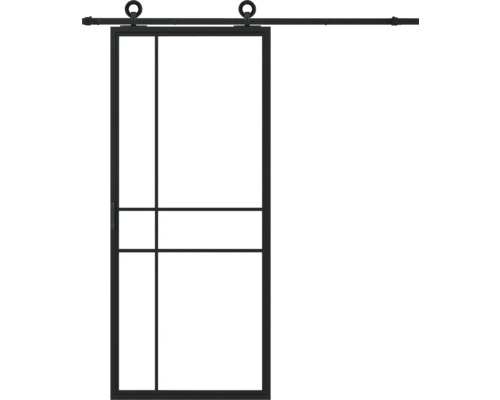 Pertura Schiebetür Komplett-Set Jarn 06 Clear 1000x2150 mm inkl. Laufschiene mit Rad,Griff-Set