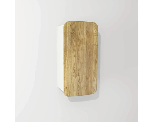 Hängehalbhochschrank mit 1 Schublade Devo Oval BxHxT 34x67x33 cm weiß/Eiche Wandschrank mit Holzfront