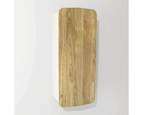 Hängeschrank mit 1 Tür Devo Oval rechts BxHxT 34x94x33 cm weiß/Eiche/schwarz Holzfurniertes Hängeschrankelement zur Wandmontage