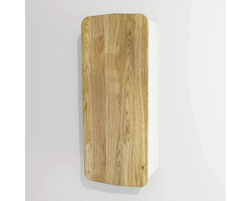 Hängeschrank mit 1 Tür Devo Oval links BxHxT 34x94x33 cm weiß/Eiche/schwarz Holzfarbener Hängeschrank mit weißem Rahmen