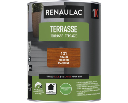 Lasure pour terrasse RENAULAC marron foncé 2,5 l