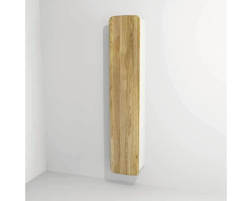 Armoire haute suspendue avec 1 porte Devo Oval gauche lxhxp 34x165x33 cm blanc/chêne/noir