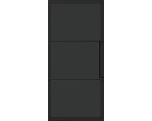 Schwarze Glastür mit Metallrahmen