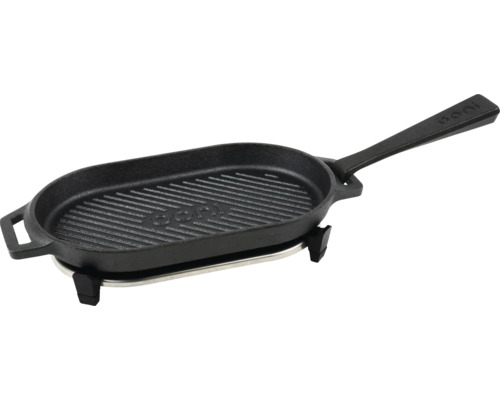 Poêlon à raclette en fonte avec motif de gril