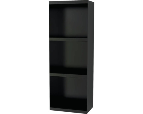 Étagère suspendue sur armoire de toilette Devo Etna 2.0 lxhxp 25x70x16 cm noir Étagère noire avec trois compartiments