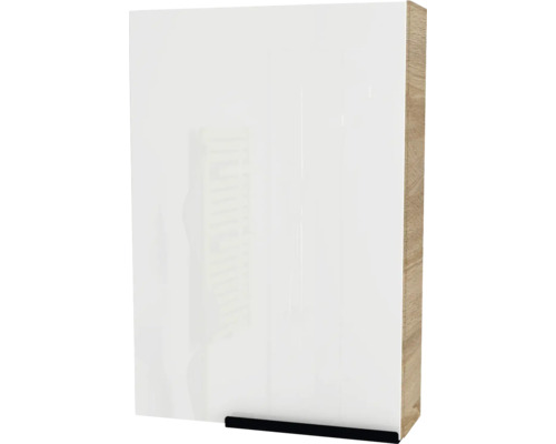 Spiegelschrank Devo Etna 2.0 links BxHxT 47.5x70x16 cm natural bardolino oak Weißer Küchenschrank mit Holzrahmen