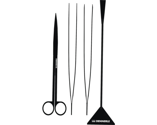 Aquariumpflanzen Pflegeset Dennerle Scaper´s Tool Set Edelstahl, schwarz pulverbeschichtet,