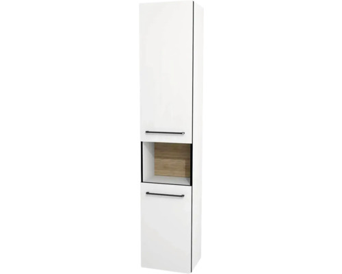 Hängehochschrank mit 2 Türen mit offenen Fach Devo Sonus 2.0 links BxHxT 38x186x30 cm arctic white hochglanz