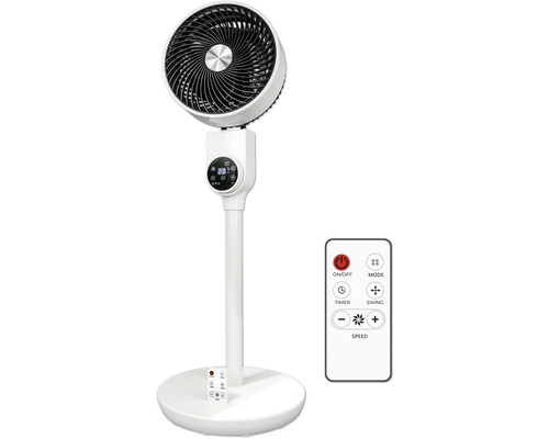 Ventilateur sur pied X4-LIFE Fan Pinguin Ø 25 cm 50 W blanc h 880 mm avec télécommande