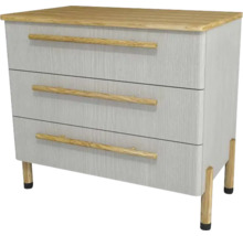 Waschtischunterschrank mit 3 Schubladen Devo Sonet BxHxT 84x75x49 cm structure light grey/Eiche/schwarz