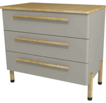 Waschtischunterschrank mit 3 Schubladen Devo Sonet BxHxT 84x75x49 cm kaschmir/Eiche/schwarz