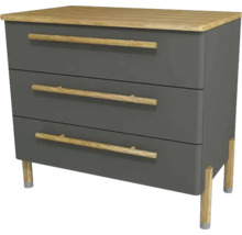 Waschtischunterschrank mit 3 Schubladen Devo Sonet BxHxT 84x75x49 cm classico stone grey/Eiche/grey