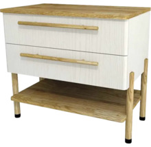 Waschtischunterschrank mit 2 Schubladen Devo Sonet BxHxT 84x75x49 cm structure white/Eiche/schwarz