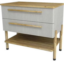Waschtischunterschrank mit 2 Schubladen Devo Sonet BxHxT 84x75x49 cm structure light grey/Eiche/schwarz