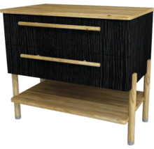Waschtischunterschrank mit 2 Schubladen Devo Sonet BxHxT 84x75x49 cm structure graphit/Eiche/grey