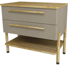 Waschtischunterschrank mit 2 Schubladen Devo Sonet BxHxT 84x75x49 cm structure dakar/Eiche/schwarz