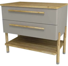 Waschtischunterschrank mit 2 Schubladen Devo Sonet BxHxT 84x75x49 cm kaschmir/Eiche/grey