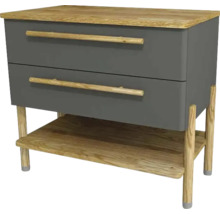 Waschtischunterschrank mit 2 Schubladen Devo Sonet BxHxT 84x75x49 cm classico stone grey/Eiche/grey