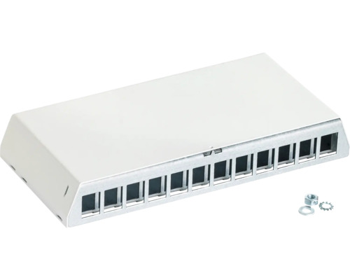 Rutenbeck Patchpanel Patchfeld leer für Keystone-12-fach reinweiß