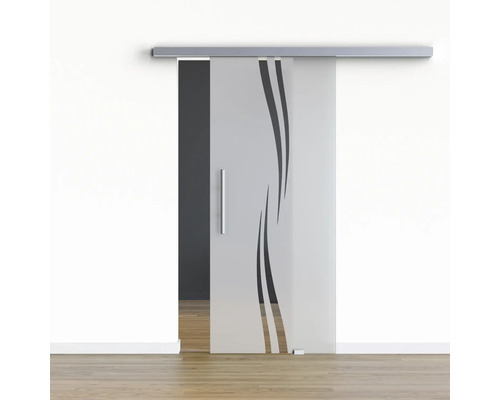Pertura Glasschiebetür Komplettset Glera Swirl 900x2175 mm inkl.Beschlag Selir Aluminium Edelstahloptik,Stangengriff Pertura Glasschiebetür Komplettset Glera Swirl 900x2175 mm inkl.Beschlag Selir Aluminium Edelstahloptik,Stangengriff