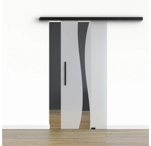 Pertura Glasschiebetür Komplettset Glera Breeze 900x2050 mm inkl.Beschlag Selir Aluminium schwarz,Stangengriff