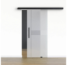 Pertura Glasschiebetür Komplettset Glera Linear 775x2175 mm inkl.Beschlag Selir Aluminium schwarz,Stangengriff
