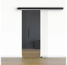 Pertura Glasschiebetür Komplettset Freia Clear 775x2050 mm inkl.Beschlag Selir Aluminium schwarz,Stangengriff