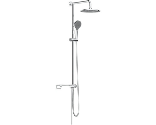 Duschsystem mit Kopfbrause, Handbrause und Ablage