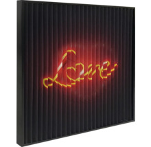 Image lumineuse décorative avec le mot amour et cadre à lamelles