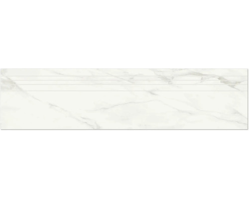 Feinsteinzeug Treppenstufe Eterna 29,5 x 120 x 0,9 cm white poliert