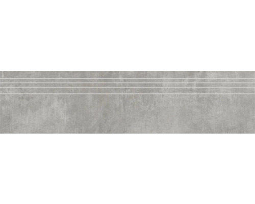 Marche d'escalier en grès cérame fin Industrial steel lappato 29,5 cm x 120 x 0,93 cm R10 B