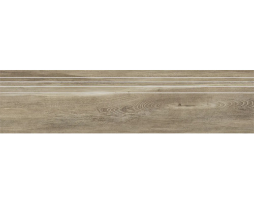 Carrelage d'escalier en grès cérame finSan Remo Walnut 29.5x120 cm Carreau imitation bois avec structure bois et trois lignes