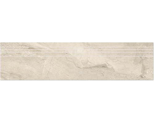 Carrelage d'escalier en grès-cérame fin Sicilia 29,5 x 120,0 x 0,9 cm Avorio beige poli