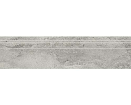 Feinsteinzeug Treppenstufe Sicilia 29,5 x 120 x 0,9 cm Grigio poliert grau