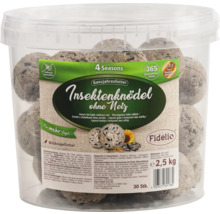 Boules de graisse aux insectes sans filet en seau pour oiseaux sauvages, 2,5 kg