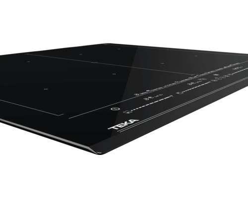 Schwarzes Teka Induktionskochfeld mit vier Kochzonen und Bedienfeld