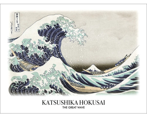 Leinwandbild Hokusai The Great Wave 77x57 cm