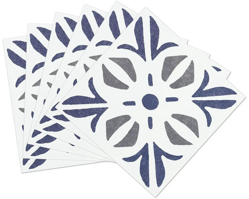 Plusieurs stickers de carrelage carrés à motifs floraux