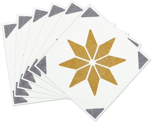 Plusieurs carreaux avec motif en étoile et triangles