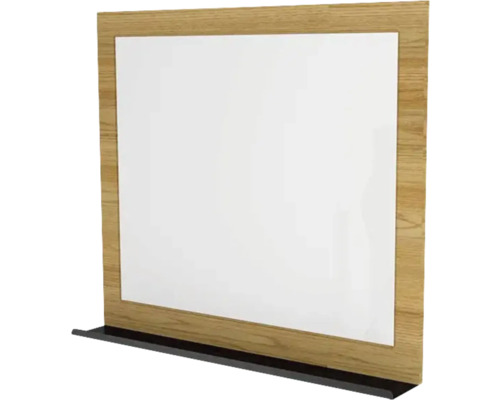 Miroir à cadre avec tablette Devo Vena 2.0 lxhxé 80x70x12 cm kitami mountain/black Tableau blanc avec cadre en bois et étagère