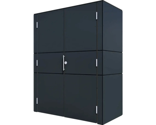 Gartenschrank Bertilo HPL Highboard 155 x 75 x 193 cm anthrazit